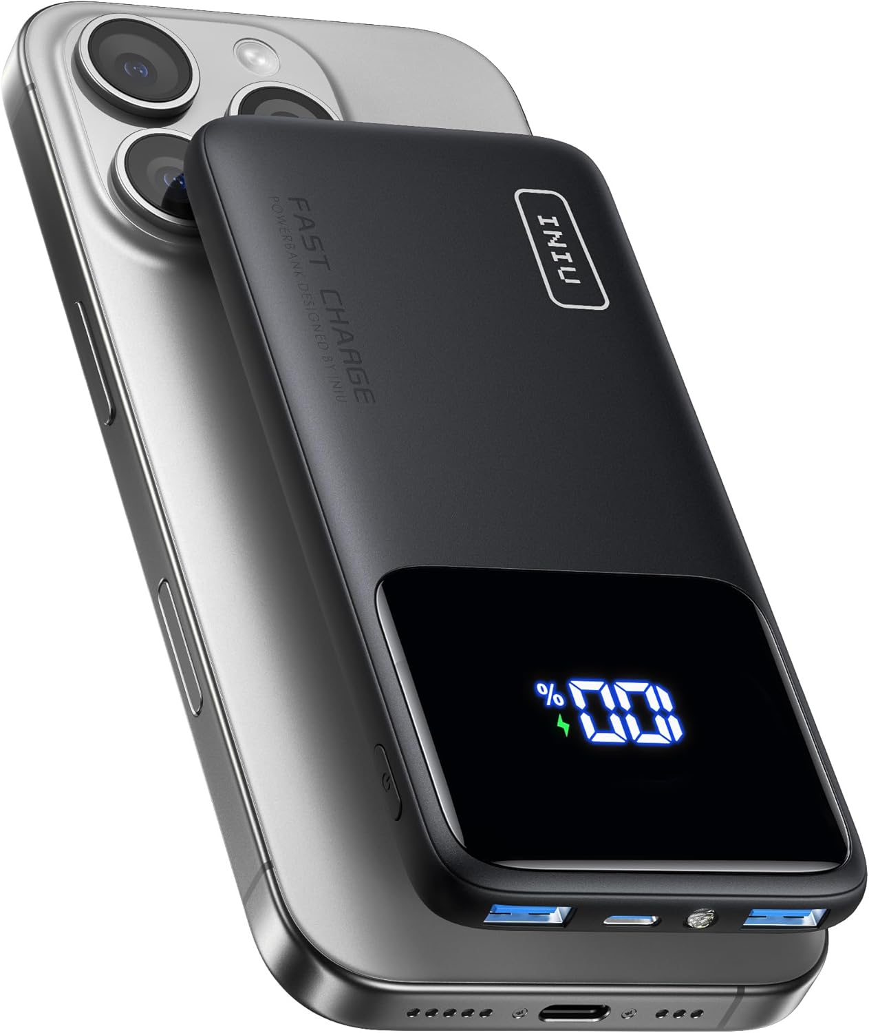 INIU Portable Charger, Slimmest Fast Charging 10000mAh USB C in/Out Power Bank, 22.5W PD3.0 QC4+ Battery Pack, Portable Phone Charger for iPhone 16 15 14 13 12 Pro Samsung S22 S21 Google AirPods iPad