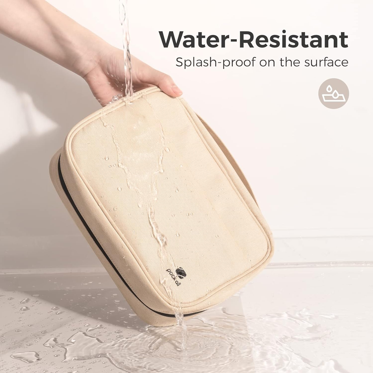 pack all Electronic Organizer Plus, Larger Capcity Cable Organizer Bag, Shockproof Carrying Case, Portable Cord Travel Organizer Storage Bag for Cables, Chargers, Phones, USB, SD Cards(Beige) - Image 3