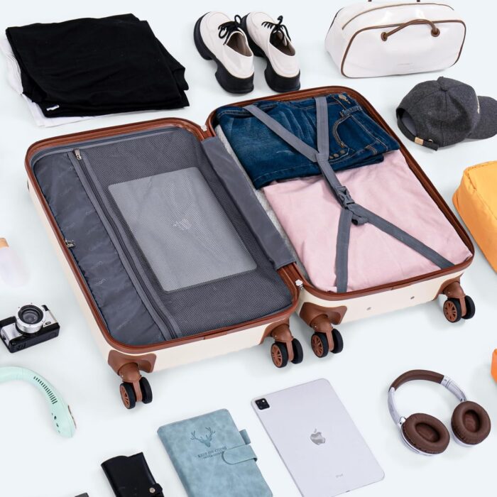 Cosbarn Luggage Sets 5 Piece Suitcases with Wheels, Suitcase Set ABS Hard Case Luggage with TSA Lock Spinner Wheels Durable Travel Luggage - Image 8