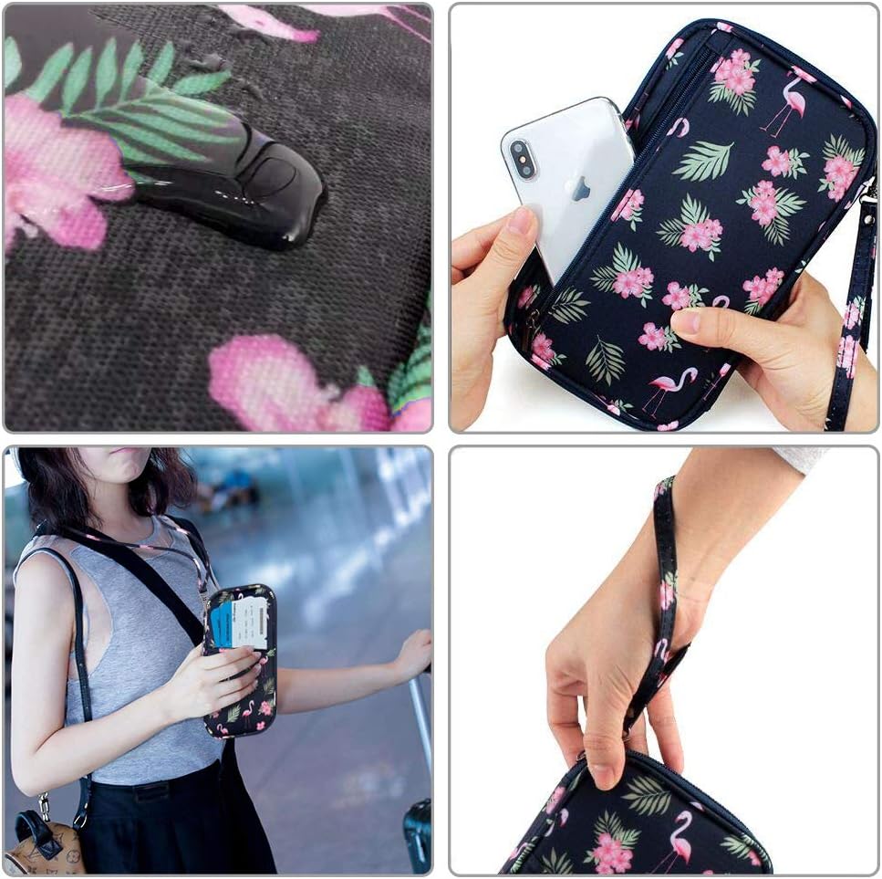 RFID Blocking Travel Passport Wallet Holder, Homchen Document Organiser Case Credit Card Holders for Men and Women (Flamingo) - Image 7