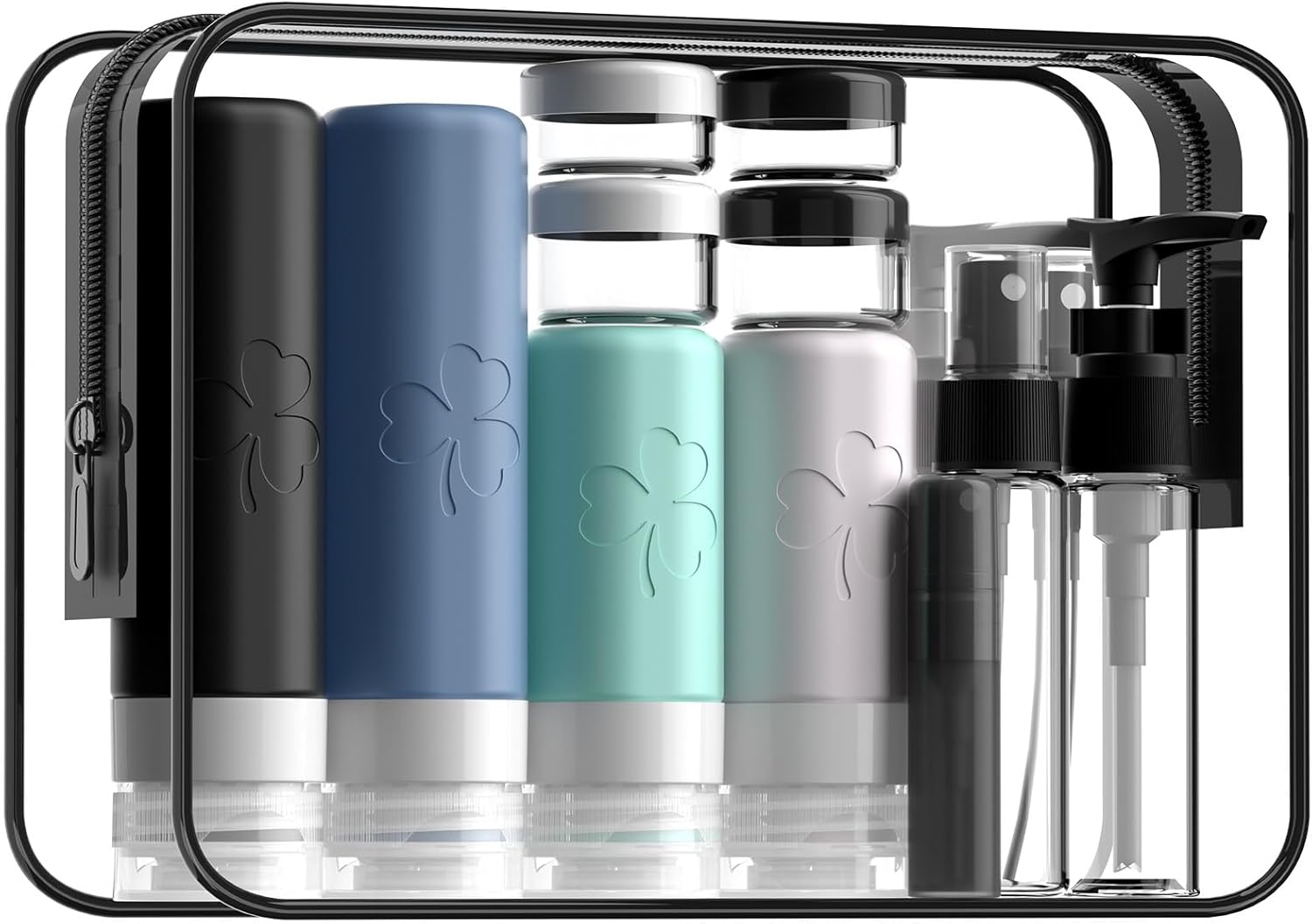 23 Pack Travel Bottles for Toiletries, TSA Approved Shampoo Bottles, Silicone Travel Containers for Toiletries, Leak Proof Refillable Travel Essentials for Liquids Shampoo and Conditioner