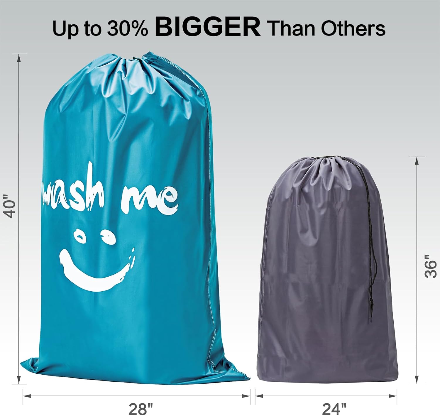 HOMEST 2 Pack XL Wash Me Travel Laundry Bag, Dirty Clothes Organizer, Large Enough to Hold 4 Loads of Laundry, Easy Fit a Laundry Hamper or Basket - Image 5