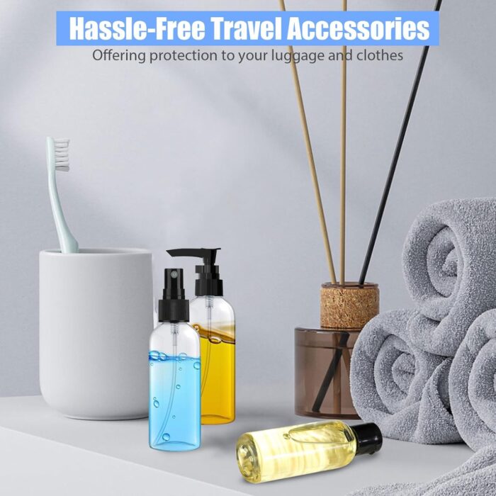 18 Pack Travel Bottles for Toiletries, THE AYJOEQI Travel Size Containers Leak Proof Silicone Refillable Liquid Travel Accessories for Shampoo Conditioner Lotion Body Wash - Image 7