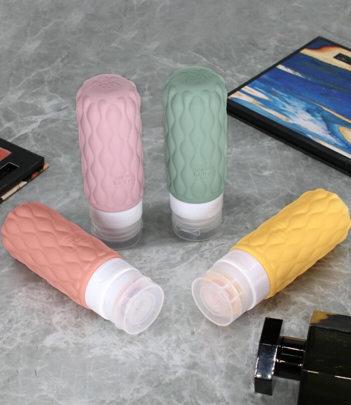 100 ml Silicone Travel Bottles for Toiletries with Labels/Clear Bag, Holiday Travel Essentials Leakproof Refillable Squeeze Travel Size Containers Set for Shampoo and Conditioner - Image 7