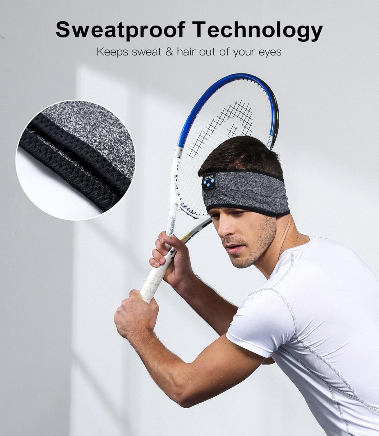 Sleep Headphones Bluetooth Headband, Voerou Wireless Sleeping Headphones Earbuds Sleep Mask with Stereo Speakers-Cool Tech Gadget for Men Women,Perfects for Sleep Workout Running Yoga Travel Insomnia - Image 2