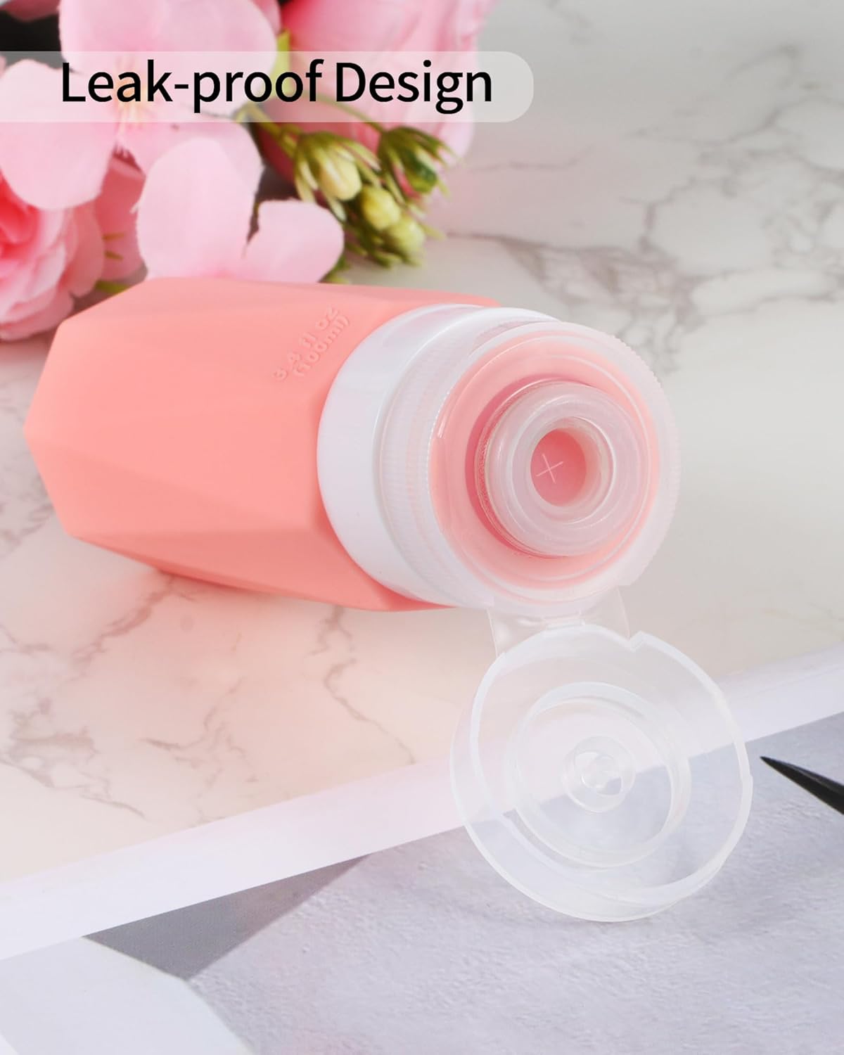 Weseewd 100ml Travel Bottles for Toiletries, 5 Pack TSA Approved Silicone Travel Size Toiletries Bottles, Refillable Leak Proof Travel Accessories Essentials for Cometic Shampoo Conditioner Lotion - Image 2