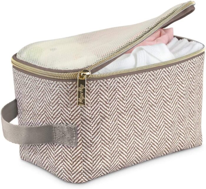 Itzy Ritzy Packing Cubes For Travel – Set of 3 Packing Cubes or Travel Organizers; Each Travel Cube Features a Mesh Top, Double Zippers and a Fabric Handle (Taupe) - Image 6