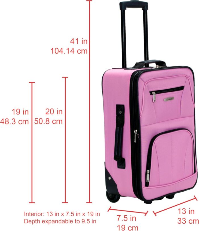 ROCKLAND Luggage 2-Piece Set, Pink, One Size - Image 3