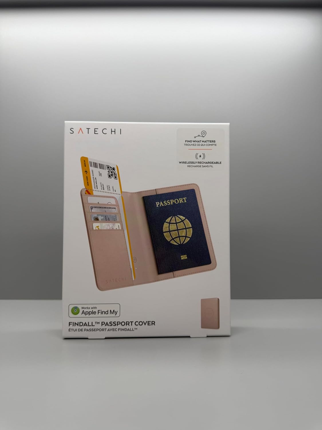 Satechi Passport Holder for Travel with Find My, Passport Cover with 4 Card Holder, Wireless Charging, and RFID Protection – Travel Essential Vegan Leather Passport Holder – Desert Rose - Image 10