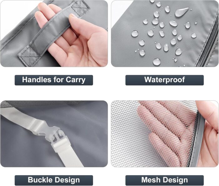 Lostrain Packing Cubes, 9 Set Travel Organizer for Carry on Suitcases Luggage Clothes Large Storage Waterproof with Toiletry Bag, Shoes Bag, Underwear Bag - Image 4