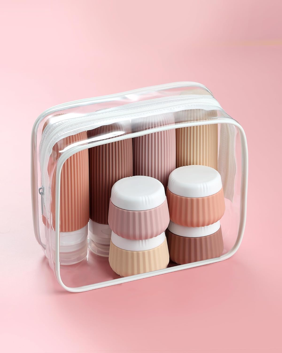 Mrsdry Travel Bottles for Toiletries 8 Pack, Tsa Approved Travel Size Toiletries Containers with Clear Bag, Leak Proof Silicone Squeezable Traveler Essentials Creams Jars - Image 6