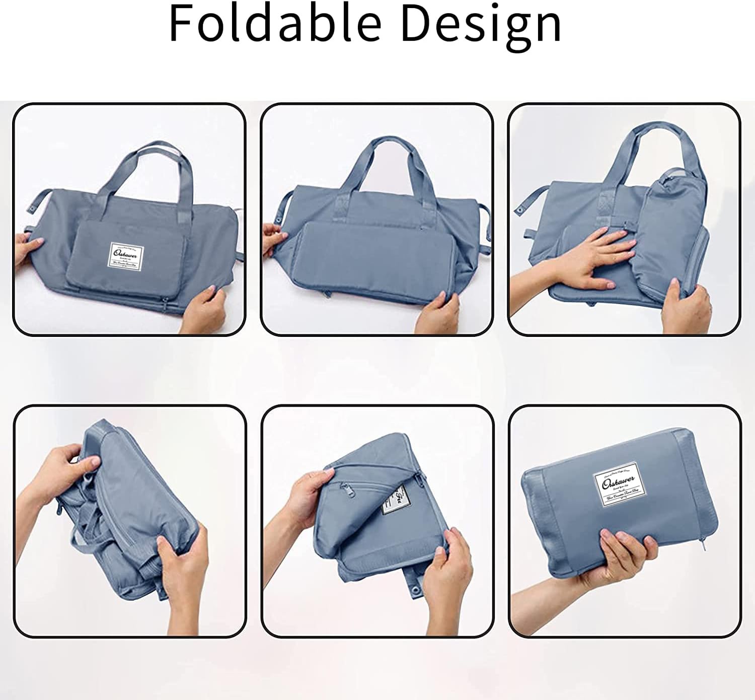 Orshawer Large Capacity Folding Travel Bag, Portable Expandable Carry on Bag, Dry and Wet Separation Sports Duffel Bags - Image 5