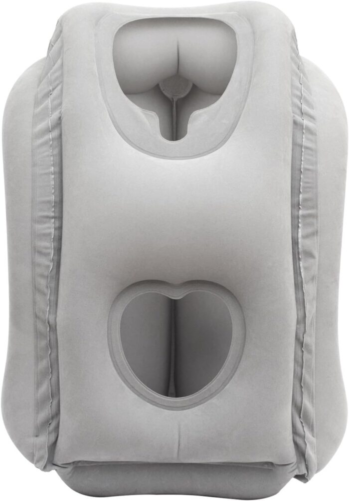 HAIYANLE Travel Pillow Inflatable Neck Air Pillow for Sleeping to Avoid Neck Shoulder Pain Comfortably Support Head Travel Essentials Office Napping Backrest Pillow with Earplug and Eye mask - Image 3