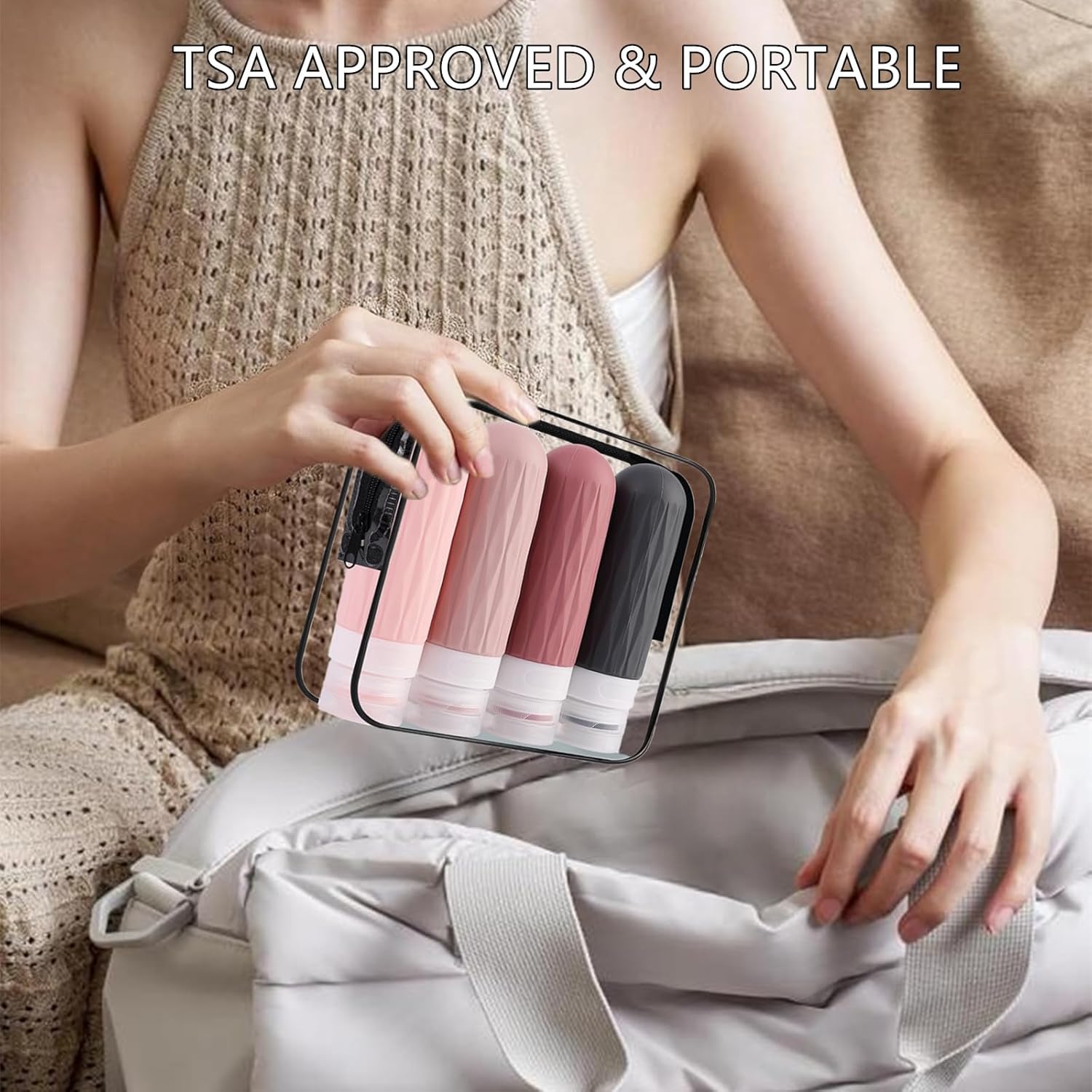 Travel Bottles for Toiletries, TSA Approved Travel Size Containers, Silicone Toiletries Bottles, BPA Free, Leakproof, Refillable Containers Kits for Shampoo, Lotion (Pink) - Image 6