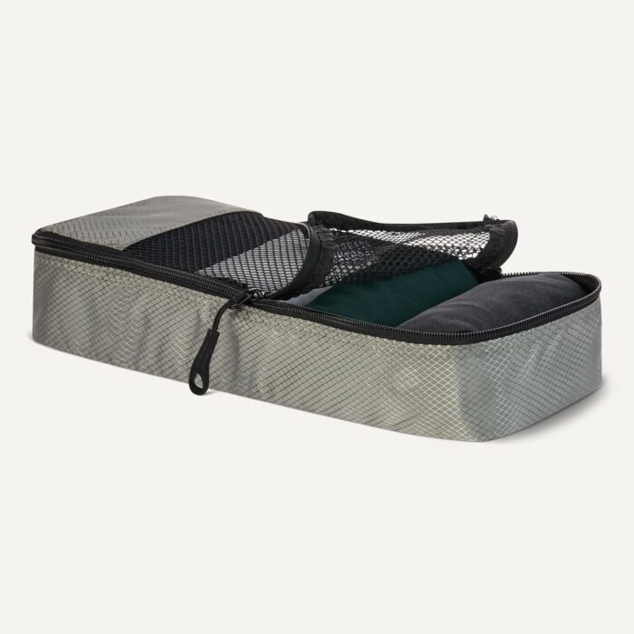 Amazon Essentials 4-Piece Packing Cubes Travel Accessories Set, Luggage Organizer with Double Zipper, Mesh Top, 100% Polyester, Slim, Gray (Previously Amazon Basics) - Image 3