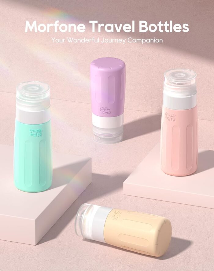 16 Pack Travel Bottles Set for Toiletries, Morfone TSA Approved Travel Containers Leak Proof Silicone Squeezable Travel Accessories 2oz 3oz for Shampoo Conditioner Lotion Body Wash (BPA Free) - Image 2