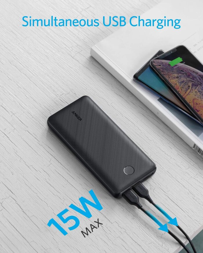 Anker Portable Charger, Power Bank, 20,000 mAh Battery Pack with PowerIQ Technology and USB-C (Recharging Only) for iPhone 15/15 Plus/15 Pro/15 Pro Max, iPhone 14/13/12 Series, Samsung Galaxy (Black) - Image 5