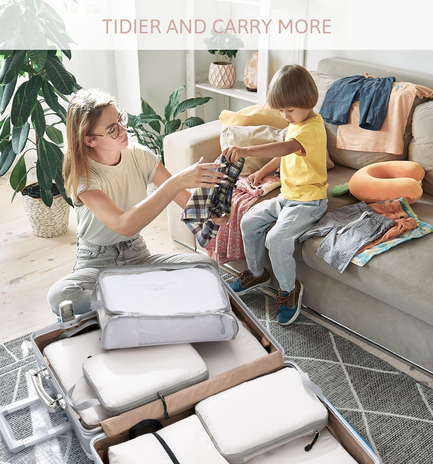 Meowoo Compression Packing Cubes Travel Organizer 7 Set, Ripstop Mesh Travel Organizers for Luggage Multi-Functional Ultralight Expandable Packing Cubes for Carry-on Luggage, Travel, Backpack - Image 7