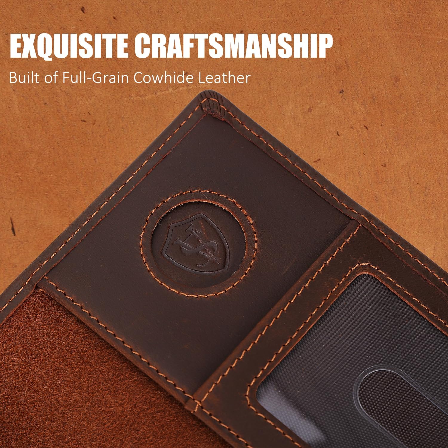 STAR VISTA Phoenix Leather Passport Holder, Full Grain Leather Travel Wallet - Slim, Bifold, RFID Blocking, ID Window, Coin Pocket, Card Slots, SIM Slots (Brown with AirTag Slot) - Image 2