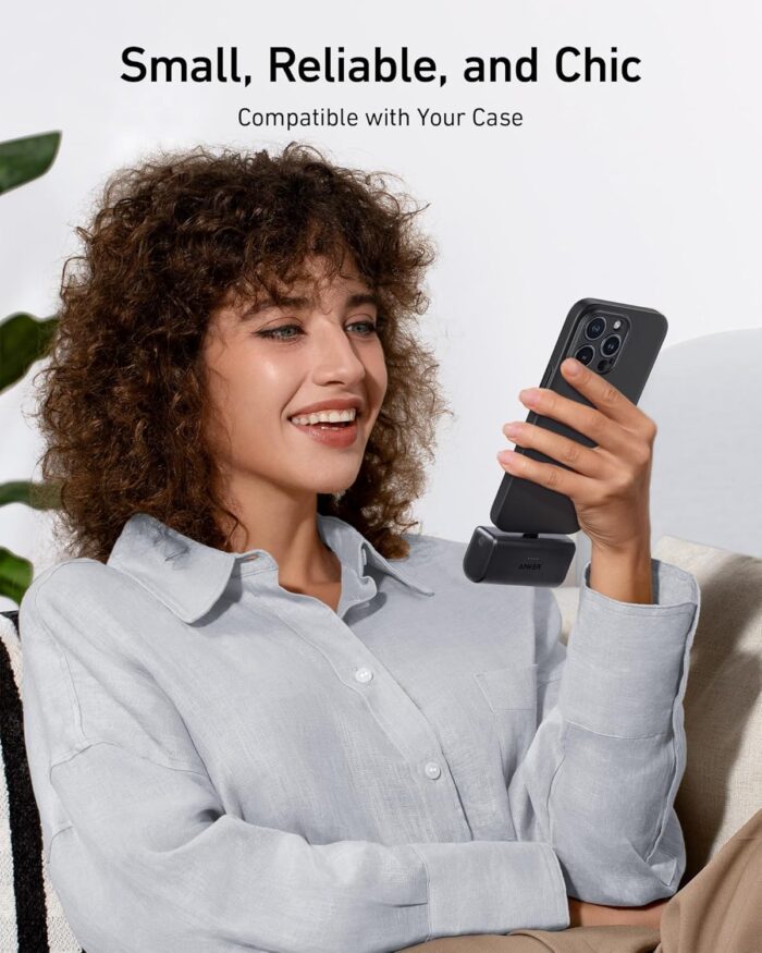 ANKER Nano Power Bank with Built-in USB-C Connector, 5,000mAh Portable Charger 22.5W, for iPhone 16/15 Series, Samsung, iPad Pro/Air, and More - Image 5