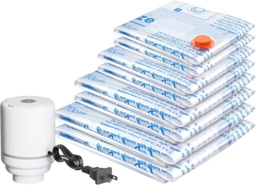 8 Pack Vacuum Storage Bags with Electric Air Pump，2 jumbo,2 large,2 midium,2 small bags,travel vacuum bags for luggage,vacuum seal bags for clothing travel