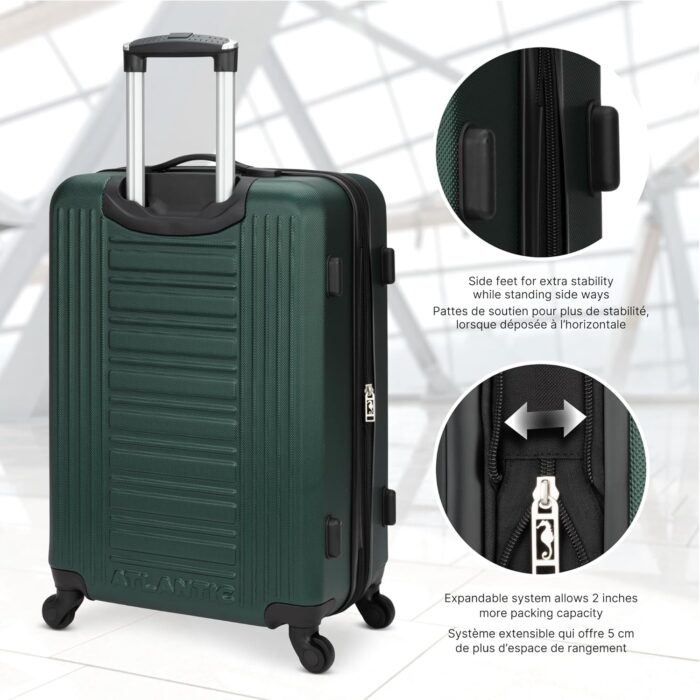 ATLANTIC Acclaim II Hardside Durable Luggage — Large Checked Suitcase with 4 Spinner Wheels, TSA Locks, and Lightweight Construction — Green, 28-inch - Image 3