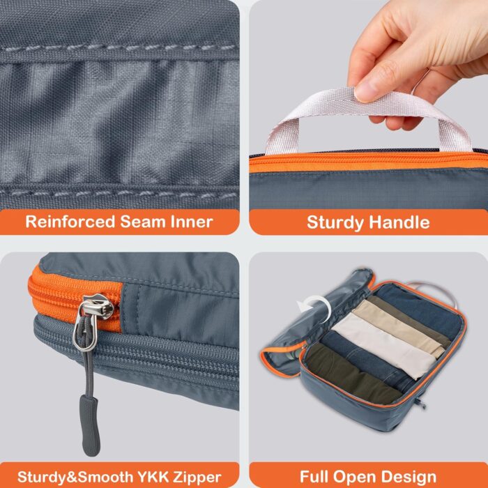Cipway Compression Packing Cubes, Ultralight Luggage Organizer Bags, Travel Essentials for Carry on Suitcase (3 Piece,Gray) - Image 5