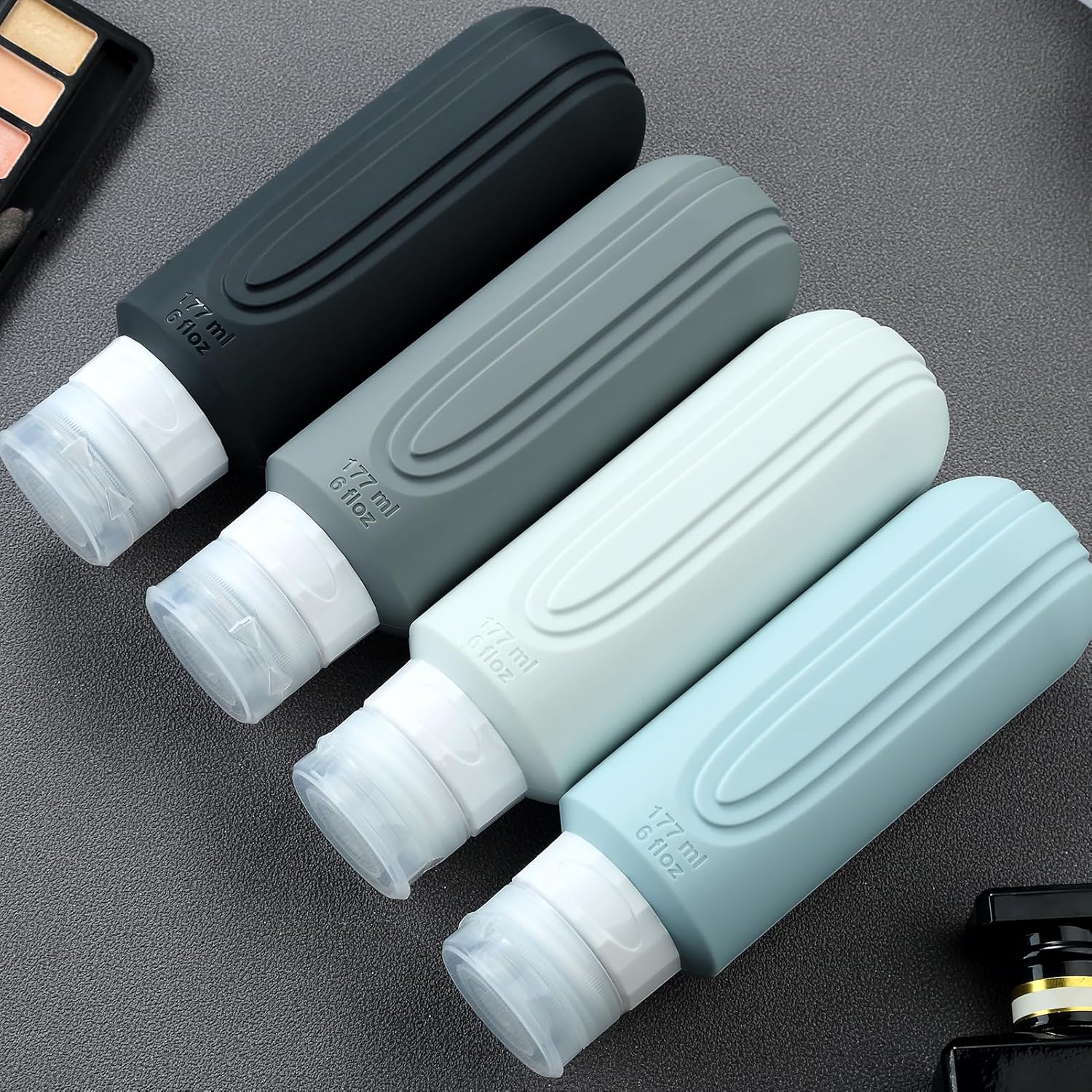 Mrsdry Travel Bottles for Toiletries, Large 177ml Travel Size Containers, BPA Free Leak Proof Squeezable Silicone Tubes for Shampoo Conditioner Lotion Soap with Clear Bag and Labels - Image 6