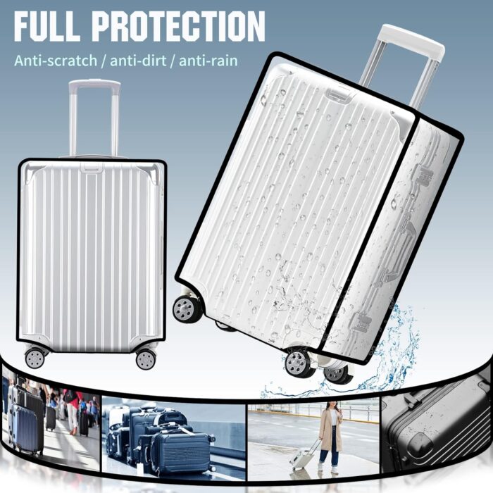 FF1 Luggage Protector Suitcase Cover PVC Bag Dust Proof Travel Suitcase Fits Most 30" - Image 7