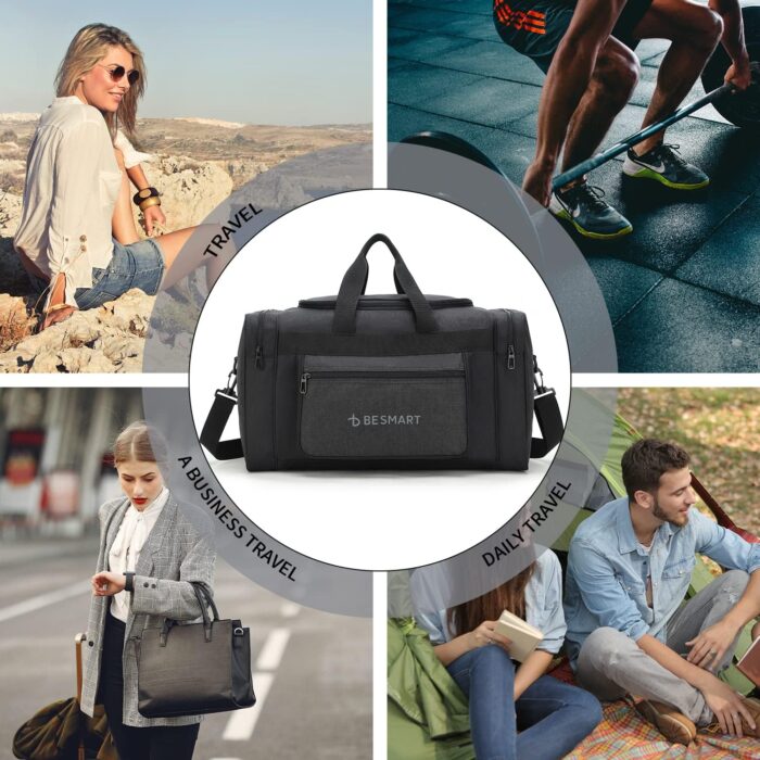 BE Smart Waterproof Travel Duffel Bag for Women&Men's, Lightweight Shoulder Weekender Overnight Bags for Sports Gym/Camping/Workout,Large Capacity Crossbody Tote Handbag for Child/Ladies/Businessman - Image 9