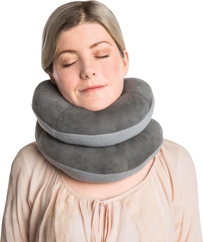 Travelon 13173 510 Deluxe Wrap-n-Rest Pillow, Dark Gray/Light Gray, One Size - Image 6