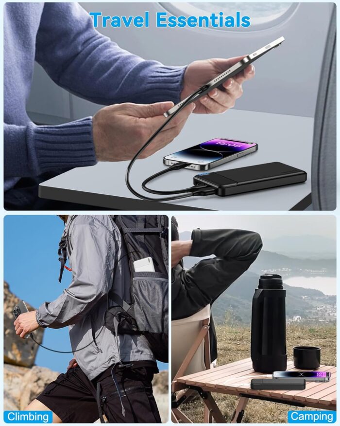 AsperX 2-Pack 10000mAh USB C Output Portable Charger Power Bank Fast Charging, Portable Battery Bank External Battery Pack Power Bank for iPhone 15/14/13/12/11, Google and Heated Vest - Image 6