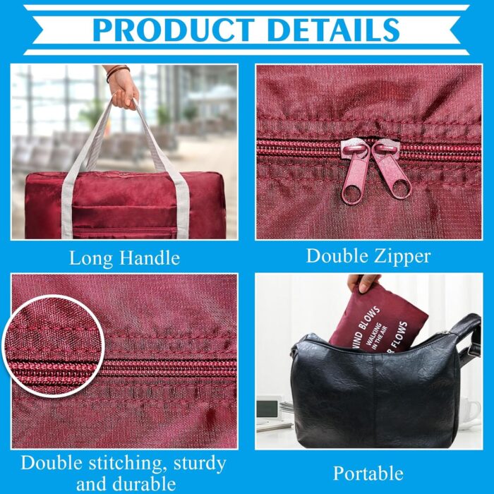 4PCS Foldable Travel Bag Luggage Storage for Sports Gym Water Resistant Nylon Canvas Duffel for Men, Women 32 Liter （4PCS） - Image 5