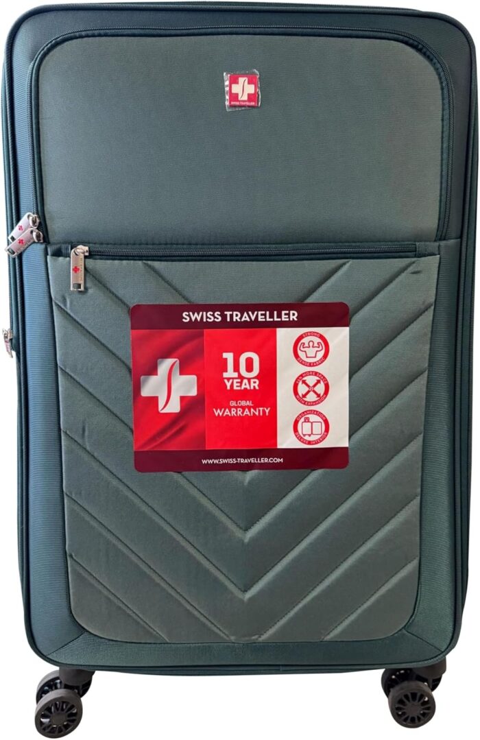 Swiss Traveller Spinner Luggage Suitcase - Soft Side Luggages - Multiple Color Options and Sizes (Mint Green, 20 in)