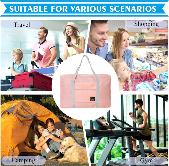 4PCS Foldable Travel Bag Luggage Storage for Sports Gym Water Resistant Nylon Canvas Duffel for Men, Women 32 Liter （4PCS） - Image 9