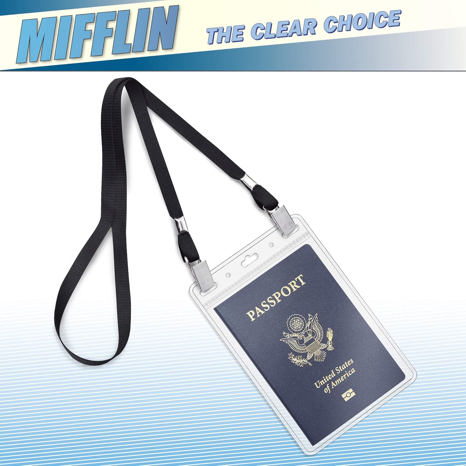 MIFFLIN Passport Holders (Clear, 108x152 mm, 50 Pack), Extra Large ID Name Badge Holder, Zipperless Vertical Plastic Card Holders - Image 9