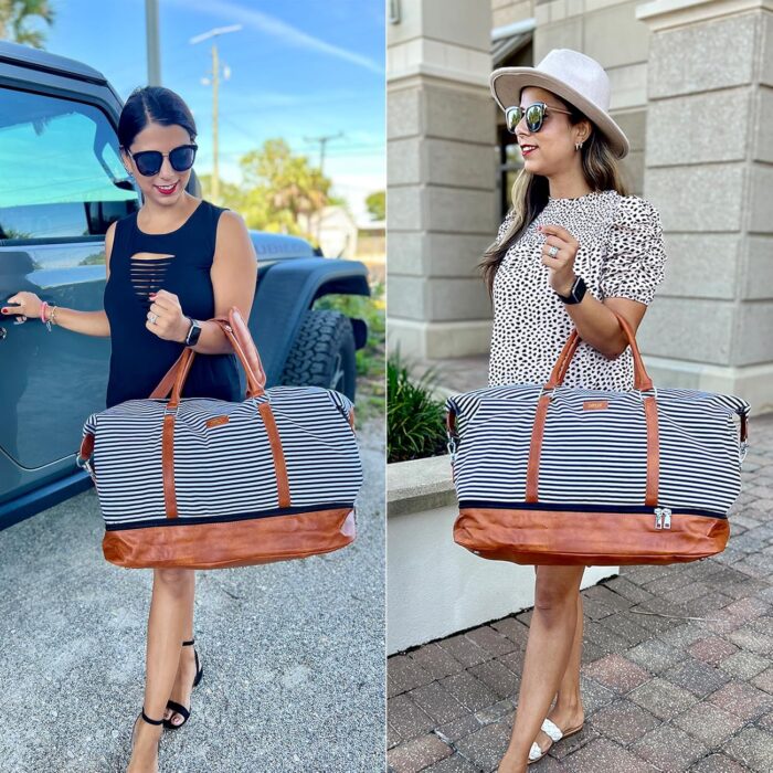 Weekender Bag for Women, 21" Womens Overnight Bag Travel Duffel Bag Set with Shoe Compartment Carry On Bag Fit 21.5" Laptop, Perfect for Travel Business - Image 2