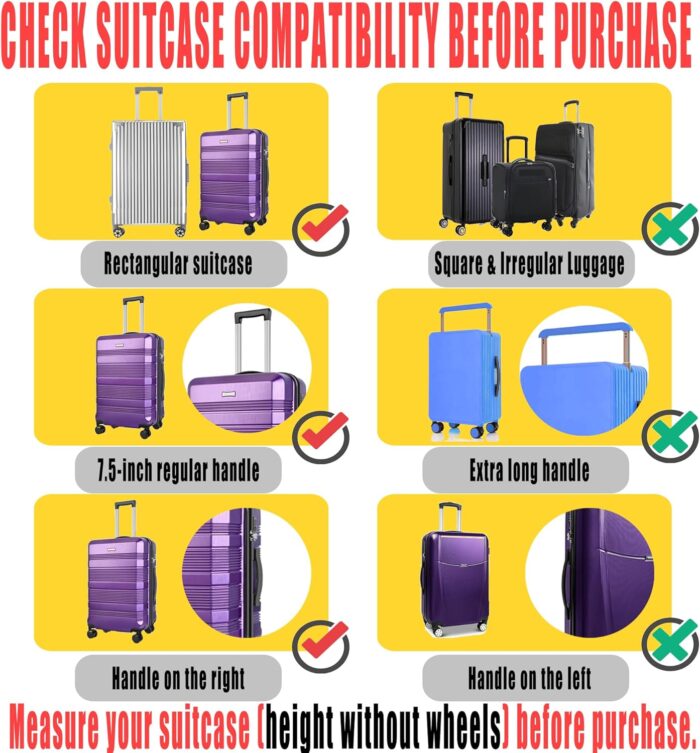 3 Piece Luggage Covers for Suitcases – TSA Approved Heavy-Duty Luggage Protector Suitcase Cover, Thick Clear PVC Waterproof Sleeve with Full Velcro Closure, Fits 19"-29" Suitcases - Image 3
