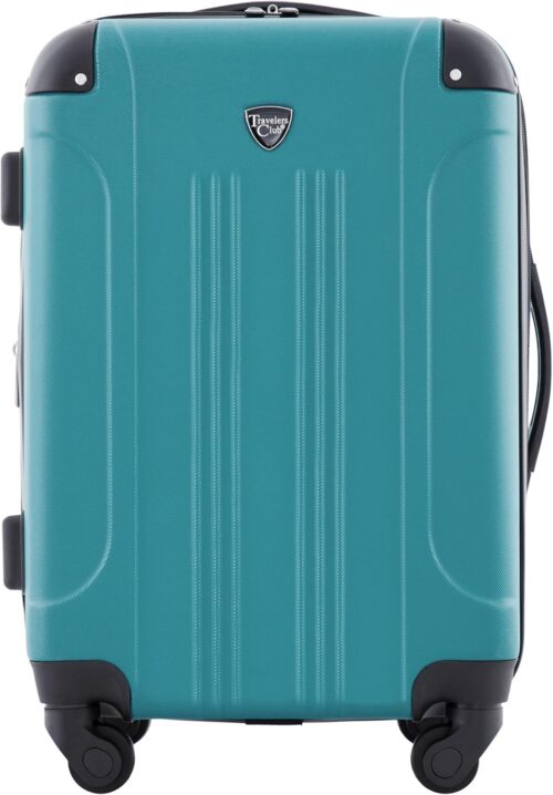 Travelers Club Luggage Chicago 20" Hardside Expandable Carry-on Spinner, Teal