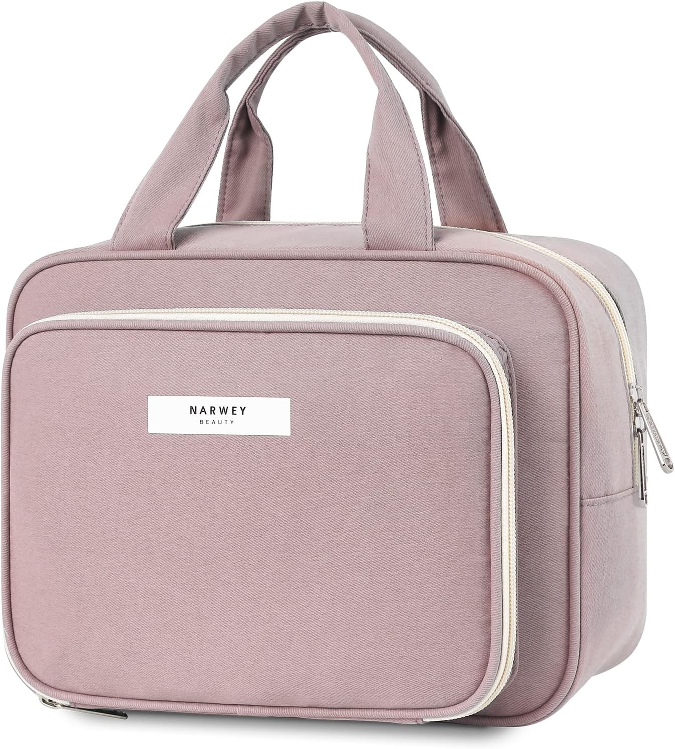 Narwey Full Size Toiletry Bag Women Travel Toiletries Bag Make Up Bag Large Cosmetic Makeup Organizer Bag for Travel Accessories Essentials (Dusty Rose) - Image 2