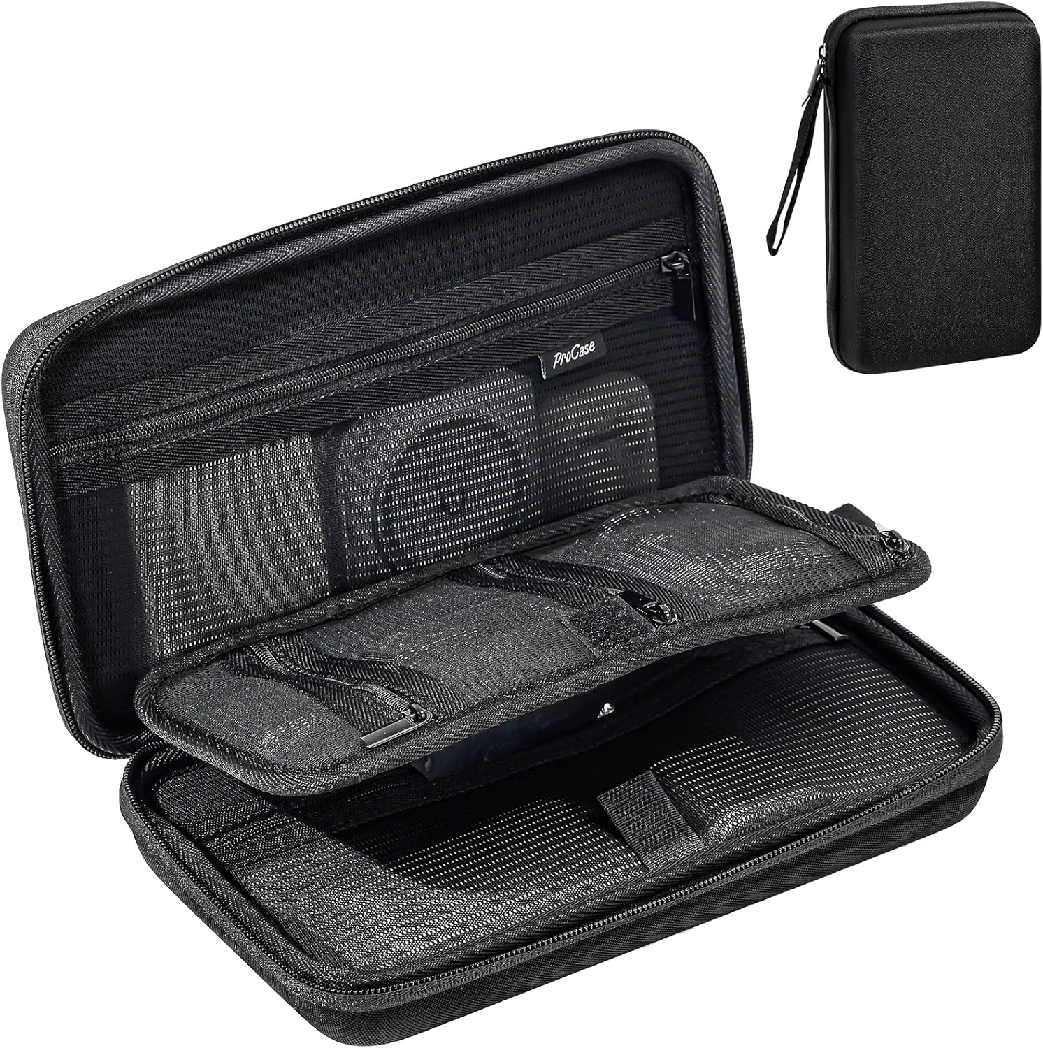 ProCase Hard Travel Tech Organizer Case Bag for Electronics Accessories Charger Cord Portable External Hard Drive USB Cables Power Bank SD Memory Cards Earphone Flash Drive