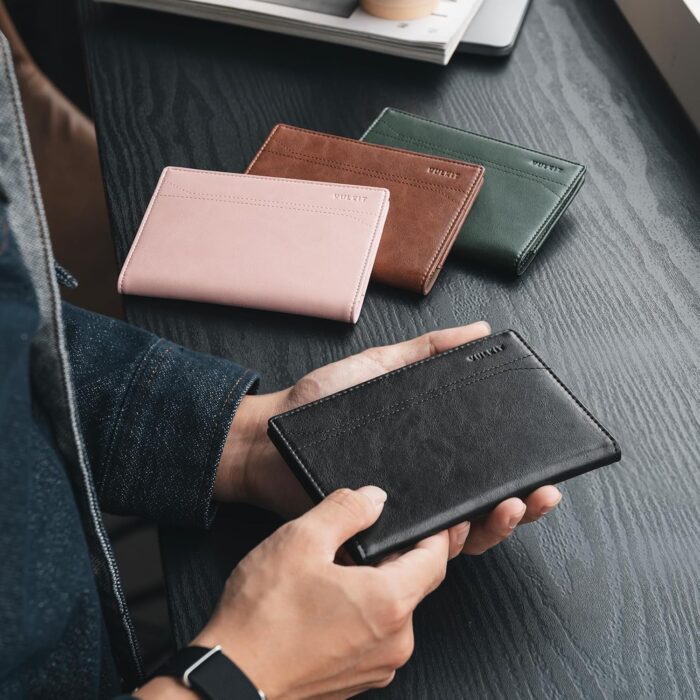 VULKIT Passport Holder for Travel, RFID Blocking Passport Cover, Slim Travel Wallet for Men & Women, Dusty Pink - Image 7