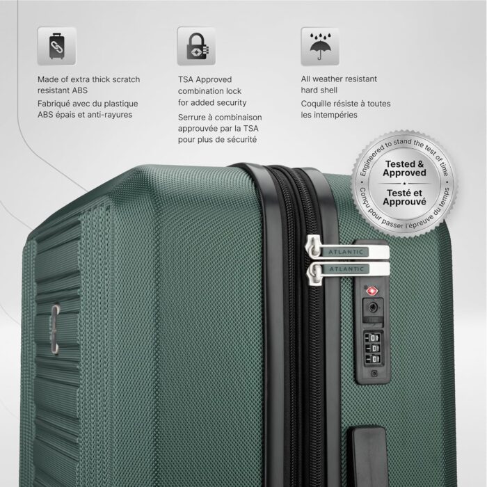 ATLANTIC Acclaim II Hardside Durable Luggage — Large Checked Suitcase with 4 Spinner Wheels, TSA Locks, and Lightweight Construction — Green, 28-inch - Image 7