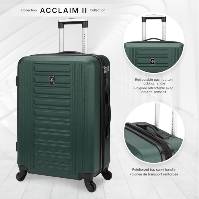 ATLANTIC Acclaim II Hardside Durable Luggage — Large Checked Suitcase with 4 Spinner Wheels, TSA Locks, and Lightweight Construction — Green, 28-inch - Image 4