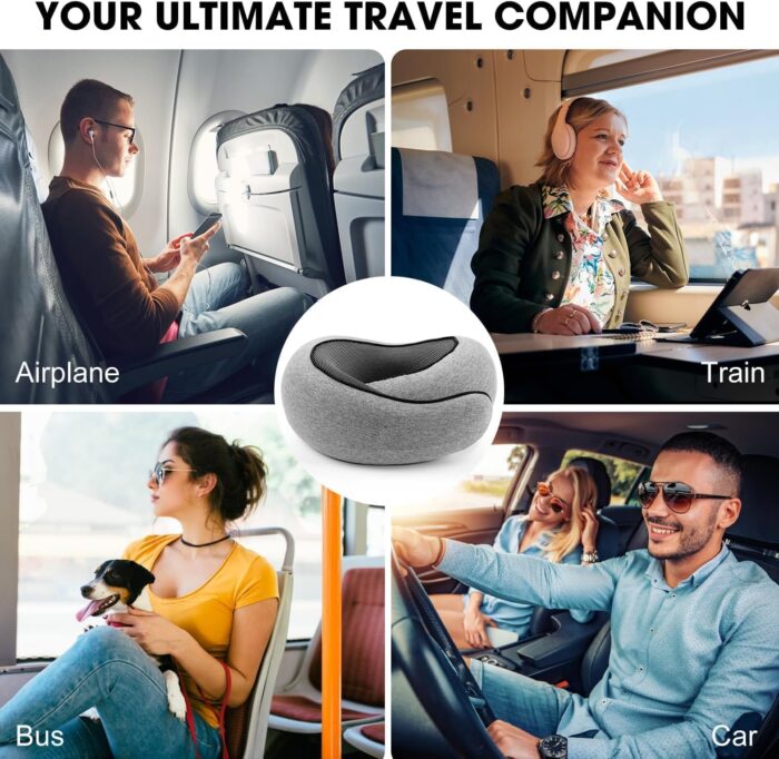 Neck Pillow, Wander Plus Travel Pillow, Wander Plus Travel Neck Pillow, Foam Travel Neck Pillow for Airplanes, Travel Neck Pillow(Light Gray) - Image 7