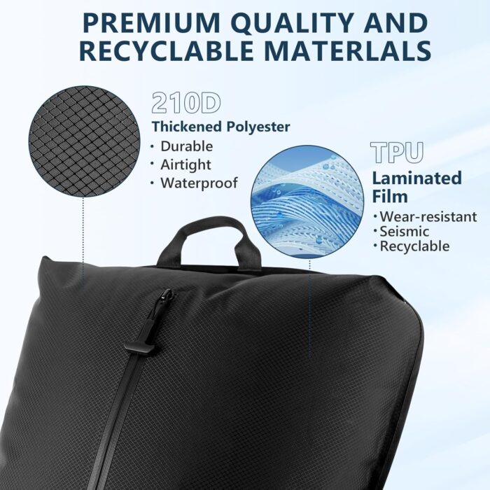 33L Professional Vacuum Bags for Travel with Wireless Vacuum Pump, Dobaly IP67 Reusable Vacuum Compression Bags for Suitcases and Backpack Space Saver Vacuum Bags Lightweight&Durable (1PC+Pump) - Image 2