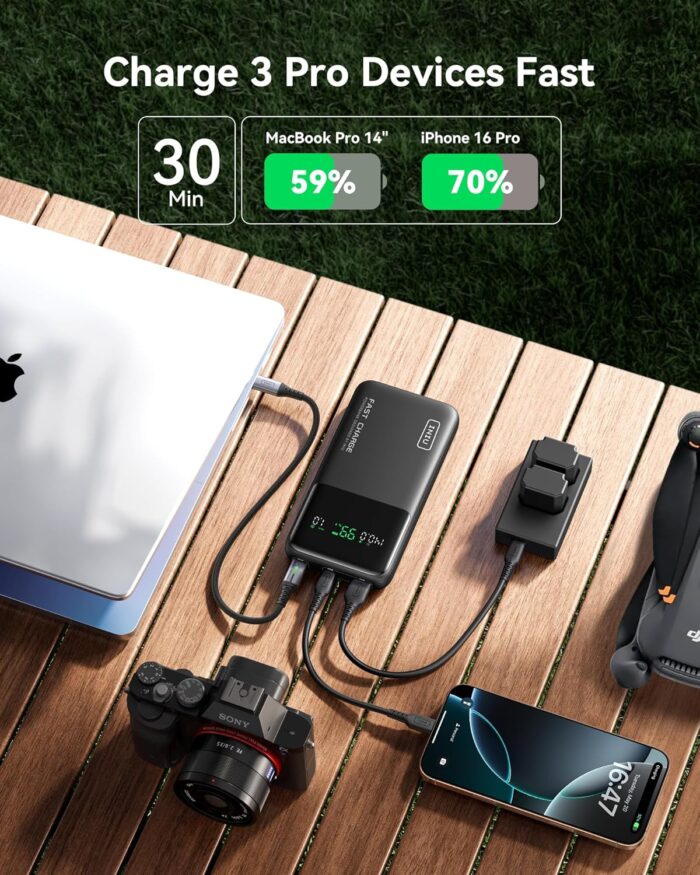 INIU Power Bank, 140W 27000mAh Laptop Portable Charger, Fast Charging USB C In&Out Powerbank, Digital Display Phone Charger, Travel Battery Pack for Macbook iPad iPhone 17 16 15 Samsung Steam Deck etc - Image 2