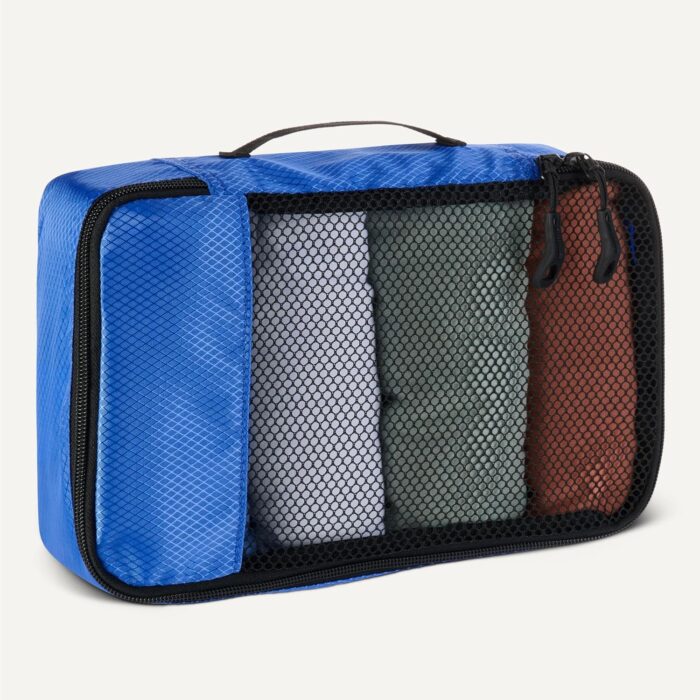 Amazon Essentials 4-Piece Packing Cubes Travel Accessories Set, Luggage Organizer with Double Zipper, Mesh Top, 100% Polyester, Small/Medium/Large/Slim, Blue (Previously Amazon Basics) - Image 4