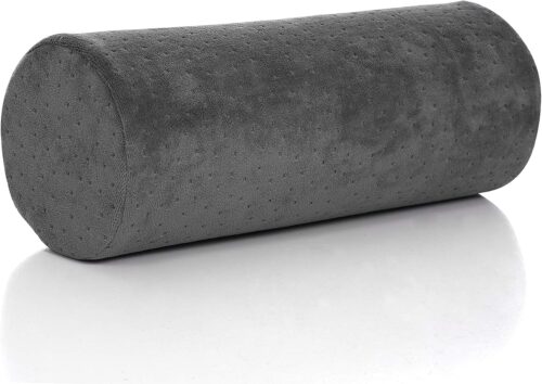 All Sett Health Bamboo Gray Round Cervical Roll Cylinder Bolster Pillow with Removable Washable Cover Ergonomically Designed for Head Neck Back and Legs || Ideal for Spine and Neck Support During Sleep