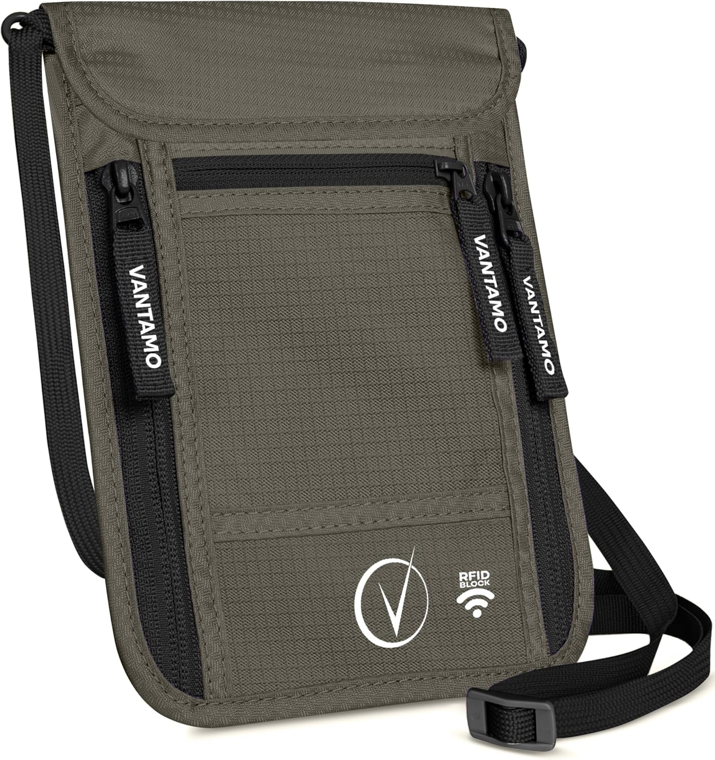 Premium Neck Wallet Travel Pouch and Passport Holder, RFID Protected, Fits Passport with cover. Passport Holder Neck For Men and Women